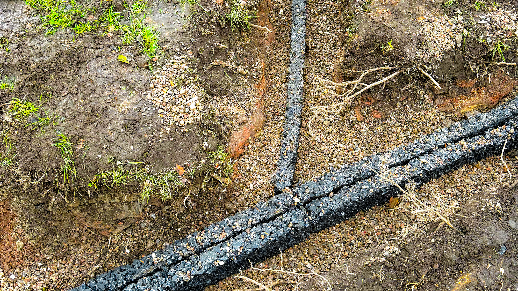 Grip Strip installation in rural road verge