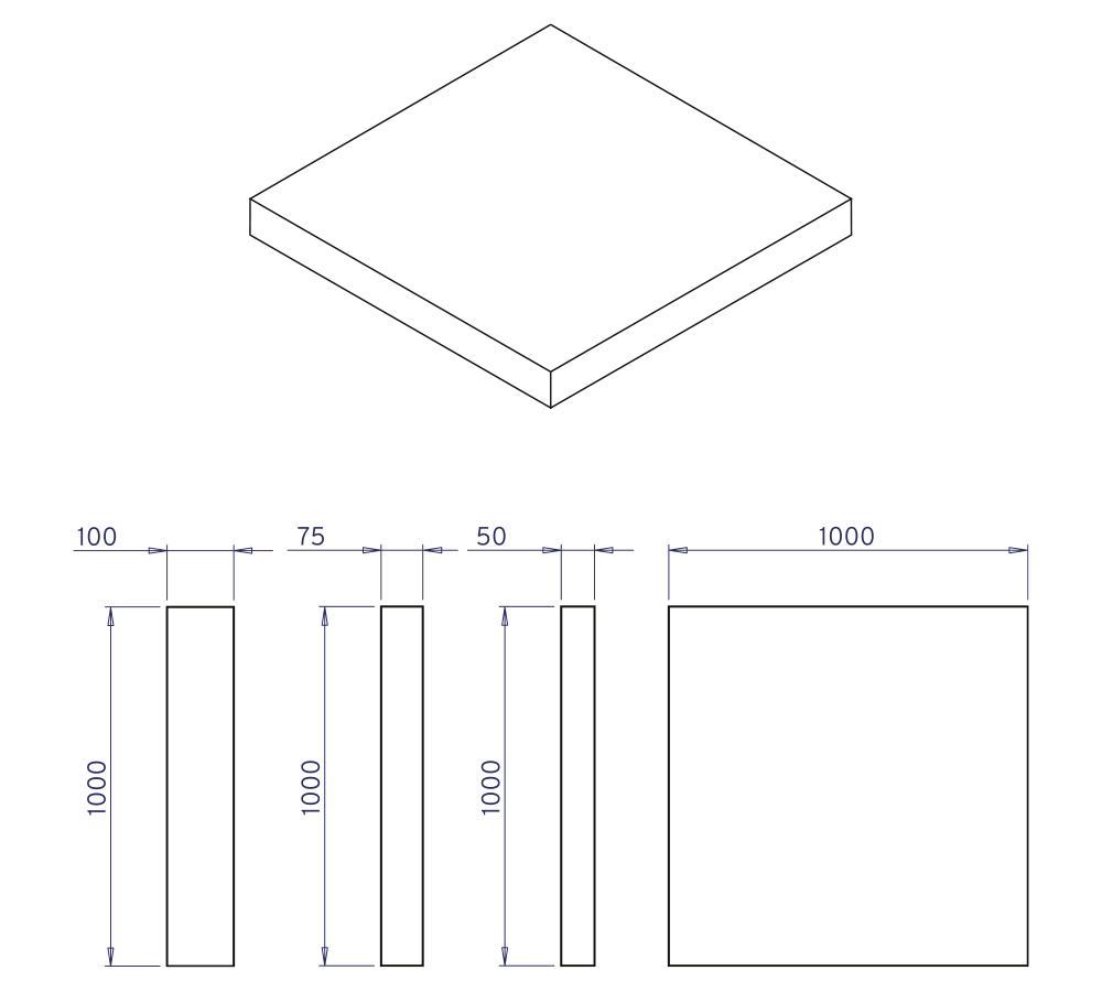 Dibujo técnico de estera de drenaje