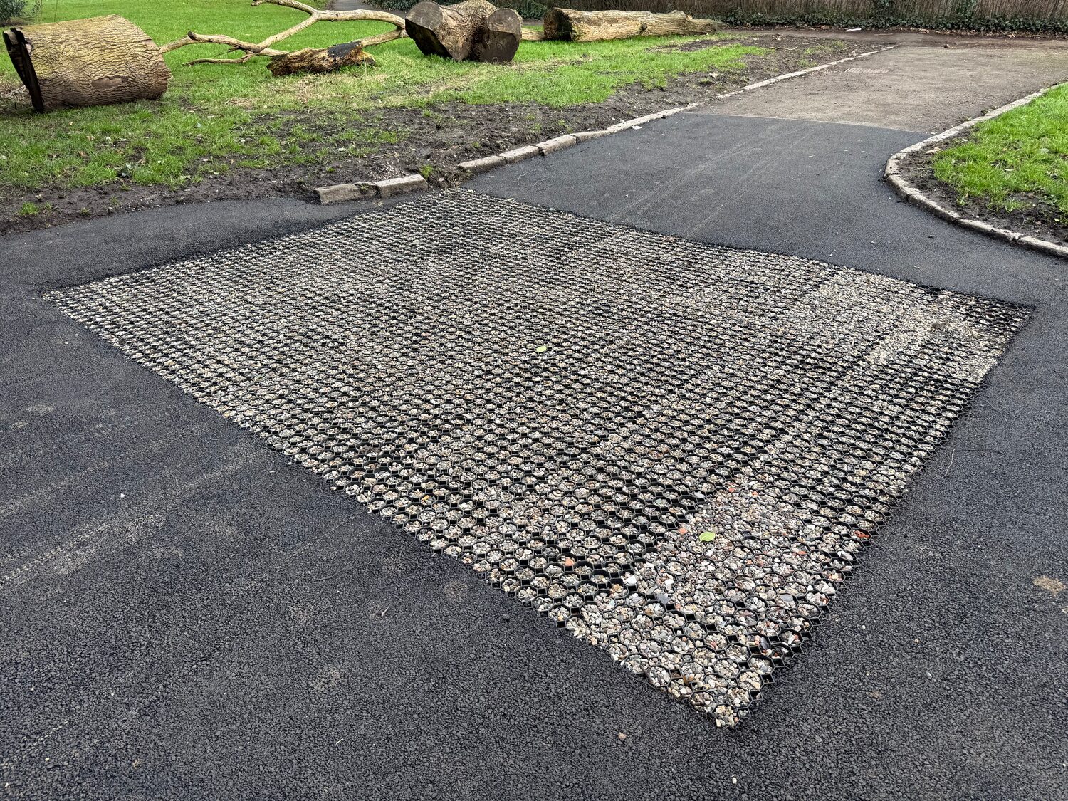 L'installation de drainage de Newsham Park terminée, montrant le site fini