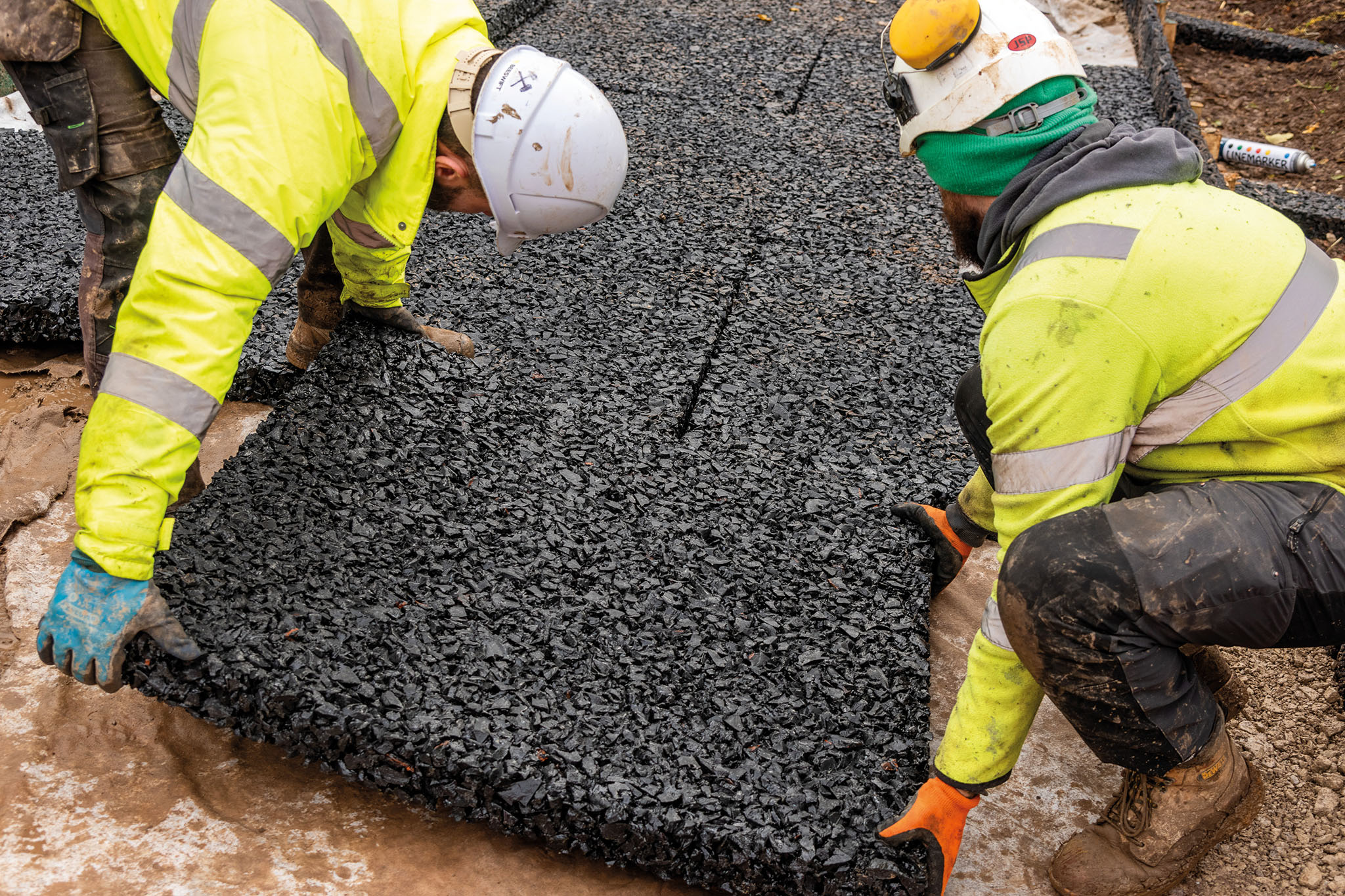 Installation des nattes de drainage